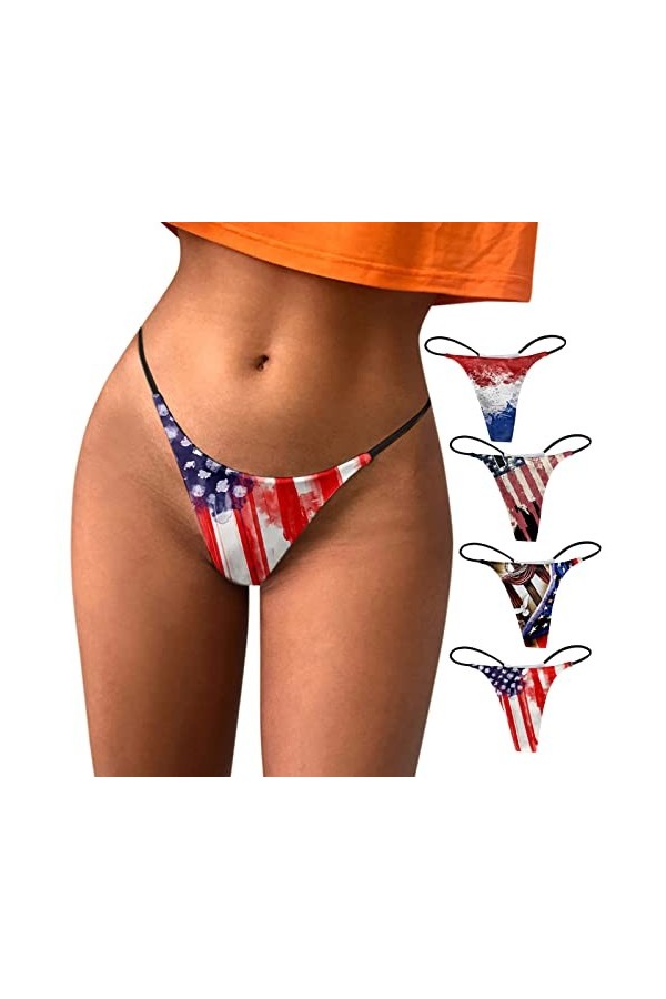 G-String et Tangas Feminins Sexy Slip Simple en Dentelle Culottes Stretch Floral sous-Vetements en Coton Thongs