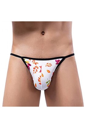 Junhasgood Culottes de Mode Masculine Culottes Sexy Ride Up Briefs Underwear Pant Robe Cuir Sexy Noir White, XXL 