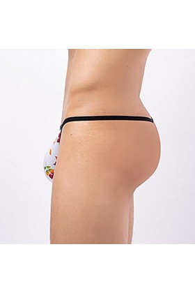 Junhasgood Culottes de Mode Masculine Culottes Sexy Ride Up Briefs Underwear Pant Robe Cuir Sexy Noir White, XXL 