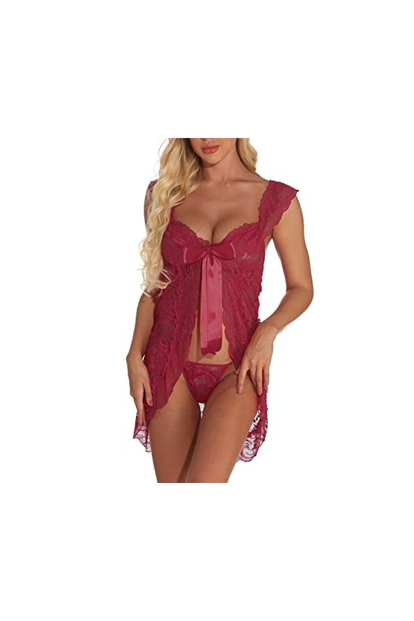 Lingerie Erothique Sexy Slutty Hot Nuisette Mini Robe Sexy Grande Taille Babydoll See Through Night Wear Coquine Lingerie Ouv