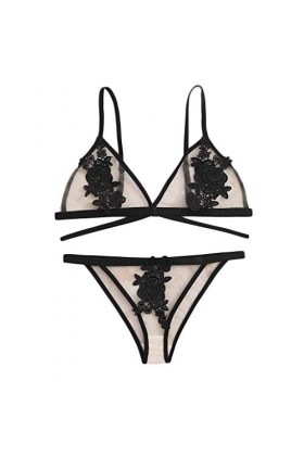 Zannycn Lingerie sexy pour femme - Sous-vêtements sexy - Pour femme - Lingerie sexy - Pour femme, Noir , XXXL