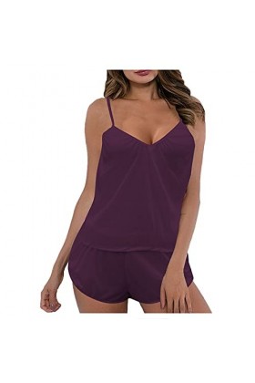 Viunychn Lingerie sexy pour femme - Lingerie sexy - Costume de cosplay - Lingerie ouverte - Push Up - Dentelle rouge - Linger