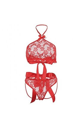 sous-Vetements Femme Sexy Ensemble Soutien Gorge et String Dentelle Vêtements De Nuit Erotique Lingerie Sexy Ensemble 2 Pièce