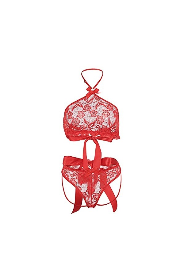 sous-Vetements Femme Sexy Ensemble Soutien Gorge et String Dentelle Vêtements De Nuit Erotique Lingerie Sexy Ensemble 2 Pièce