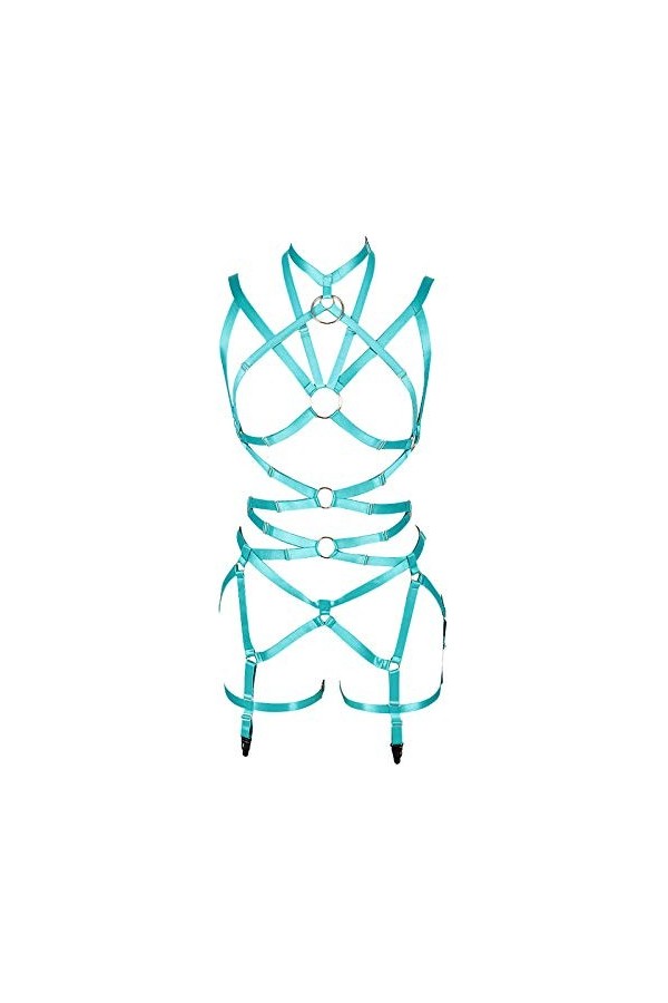 PETMHS Ensemble de ceinture porte-jarretelles à bretelles pour femme - Style punk, Whtie., taille unique