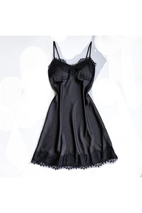 MNRIUOCII Robe de nuit sexy en dentelle pour femme, Noir , XL