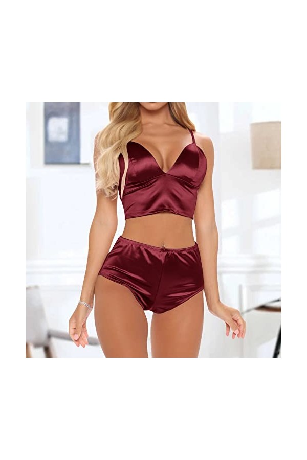 Lingerie Sexy Femme Coquine Hot Sexy Hot Harnais Robe See Through Col en V Profond Body Nuisette Erotisme Mini Short Coquine 