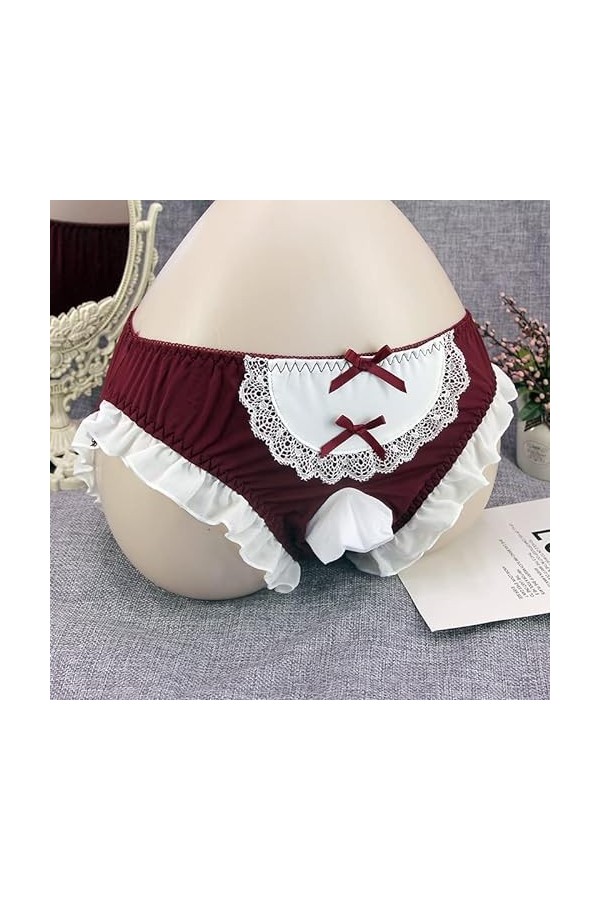 Générique Lingerie Homme Sexy Hot Mens Ice Silk Plus Size sous-vêtements Oreille en Bois Taille Basse Pocket Sexy Egg Briefs 