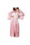 Luckywaqng Robe de nuit sexy en satin pour femme - Robe de nuit sexy - Dentelle en soie, Rose, XL