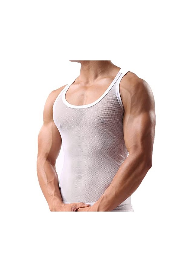 2023 New y22k Style Lingerie Sous-vêtements Sexy pour hommes Boxer slips maille respirant Sexy chemises hommes sans manches v