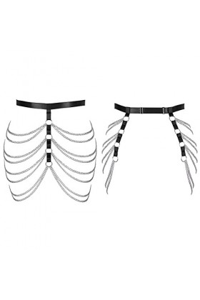 BBOHSS Harnais de corps pour femme - Grande taille - Bas de cuisse - Punk - Gothique - Carnaval - Halloween - Cadeau pour fem