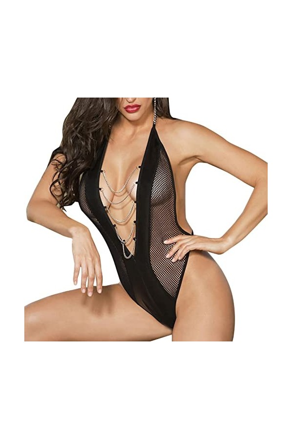 Ensemble de Lingerie Erothique Sexy Hot Dentelle Lingerie Profonde Dentelle sous-vêtements intimes Body Nuisette Mini Femmes 