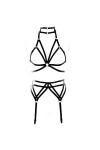 BANSSGOTH Full Cage Harness Ensemble Femme Punk Gothique Jarretière Ceinture Plus Taille Réglable Tissu Extensible Halloween 