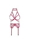 BANSSGOTH Full Cage Harness Ensemble Femme Punk Gothique Jarretière Ceinture Plus Taille Réglable Tissu Extensible Halloween 