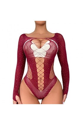 Lingerie Femme Sexy Ensemble Homme Sexy Hot y2*k Dames Sexy brillant Lingerie à manches longues maille Transparent creux Sexy