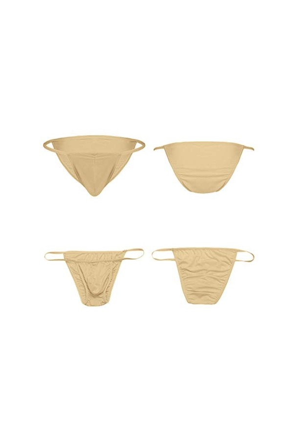 UOWEG Sexy Mens Stretch Bulge Pouch Bikini Briefs sous-vêtements sous-vêtements Lingerie Lit Khaki, M 