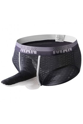 Sous-vêtements de randonnée pour homme - Style décontracté - En soie glacée - Respirant - En tissu de soie de glace - Slip co