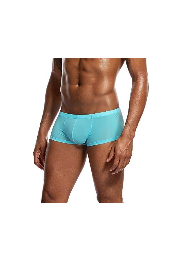 Sous-vêtement sexy pour homme - Vernis - Boxer coloré, bleu clair, XL