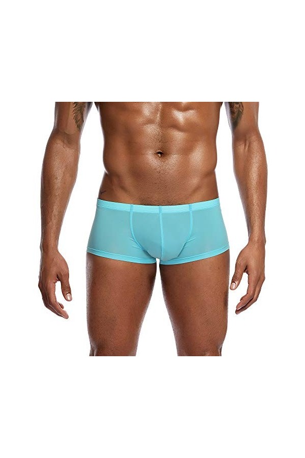 Sous-vêtement sexy pour homme - Vernis - Boxer coloré, bleu clair, XL