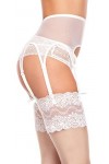 Glamory Garter Belt Jarretelles, 100, Blanc Weiß Weiß , 46 Taille Fabricant: L-44-46 Femme