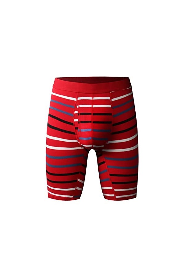 Sous-vêtements rétro en coton pour homme - Jambes longues - Pour le sport et le fitness, A1 rouge., M