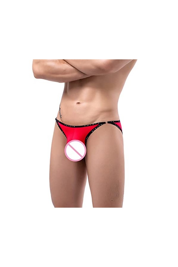 Hommes Mode Taille Basse Sexy Confortable Respirant Sous-Vêtements Hommes Sous-Vêtements Trunks, rouge, XL