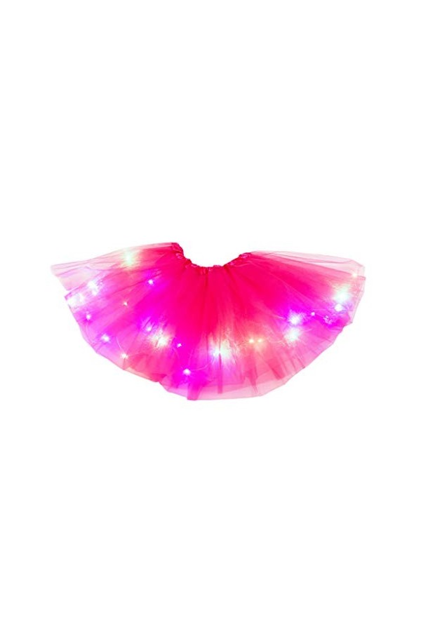 YRASILAND Jupe courte sexy pour femme - 3 niveaux En maille Avec petite LED tulle Rose guirlande lumineuse longue mariage fem