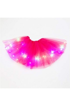 YRASILAND Jupe courte sexy pour femme - 3 niveaux En maille Avec petite LED tulle Rose guirlande lumineuse longue mariage fem
