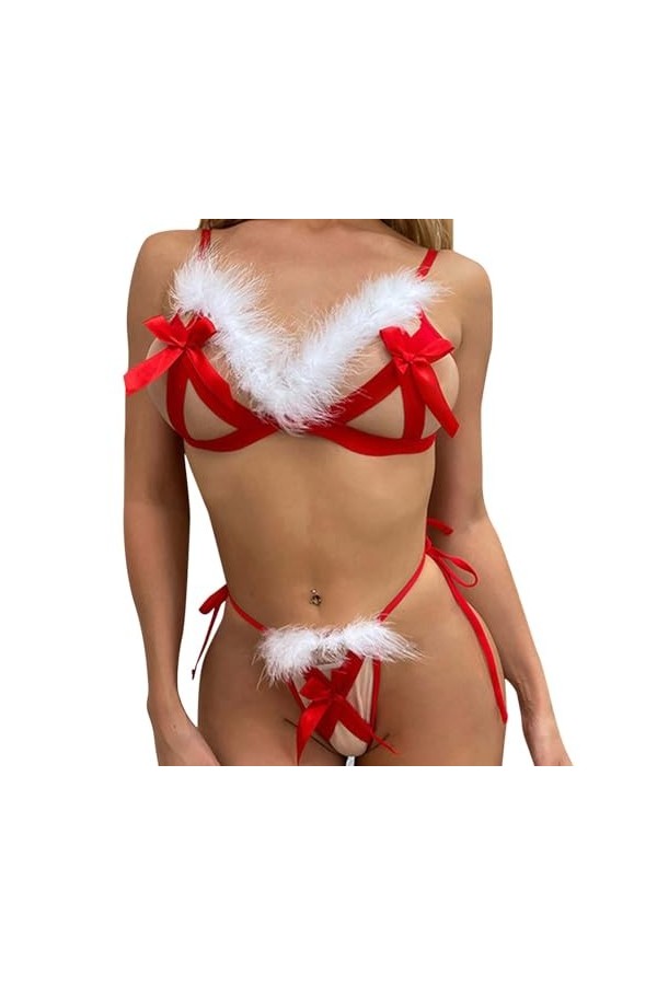 Ensemble Lingerie Femme, Femmes Noir Dentelle Sexy Ouvert Entrejambe Bas Crotchles RéSille Lingerie Lingerie Pure Lingerie éR