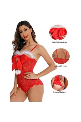 Ensemble Lingerie Femme, Nuisette Femme Armature en Manches Longues Chaude Hot Femme Sexy Lingerie sous-VêTement Body Combina