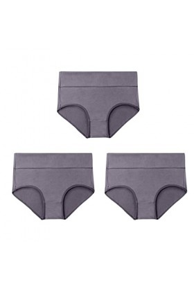 Doux Stretch Couverture Haute Femmes Taille Complète sous-Vêtements Culottes en Coton Culottes Cosplay Sexy Grey, XXXL 