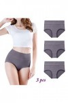 Doux Stretch Couverture Haute Femmes Taille Complète sous-Vêtements Culottes en Coton Culottes Cosplay Sexy Grey, XXXL 