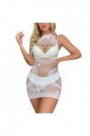 liaddkv Robe en résille pour femme, Blanc., taille unique