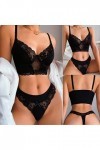 Ensemble Lingerie Femme 2 Pieces Sexy Push-Up De Dentelle sous-Vêtements De Seduction Dentelle Soutien-Gorge Sexy Et Culotte 