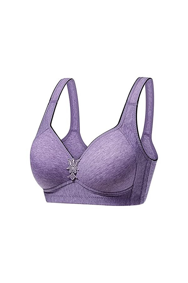 Every Bralettes Push-Daily Plus Szie Soutien-gorge Undergarment Up Day Respirant Femme Sexy Une Pièce Lingerie, lilas, 44