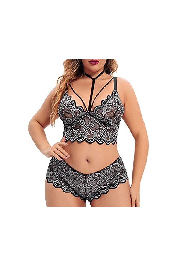 Lingerie Femme Sexy Ensemble Homme Sexy Hot y28.k Ensemble de Lingerie Grande Taille pour Femme Sexy Halter Choker Soutien-Go