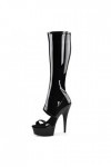 Pleaser DELIGHT-600-47 Blk STR Pat/Blk UK 3 EU 36 