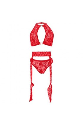 sous-Vetements Femme Erotique Lingerie Sexy Ensemble Dentelle Ensemble Soutien Gorge et String Sexy Vêtements De Nuit 2 Pièce