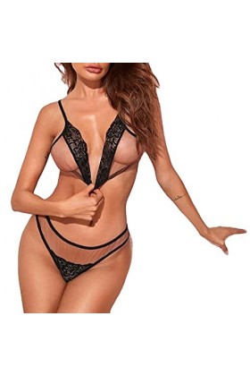 Zannycn Lingerie sexy sexy pour femme, Noir , M