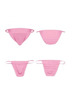 UOWEG Sexy Mens Stretch Bulge Pouch Bikini Briefs sous-vêtements sous-vêtements Lingerie Lit Pink, XL 