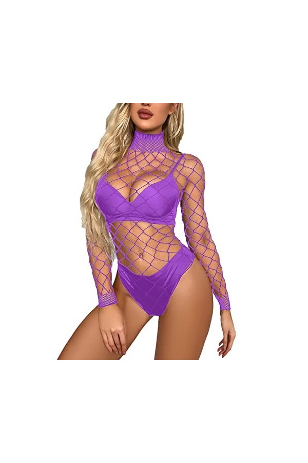 sous-vêtements érotiques pour Femmes Net Suit de pêche Trous évidés sous-vêtements Sexy Lingeries Grandes Tailles