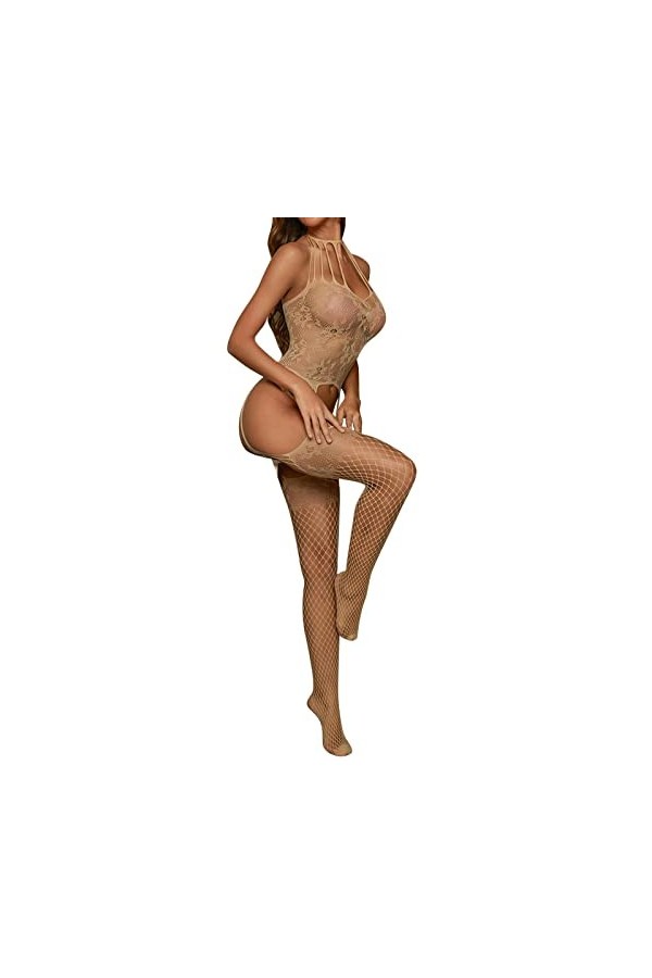 Générique Collant Sexy Ouvert Entre Jambes Femmes Spaghetti Strap Dentelle Bas Sexy Lingerie Body Babydoll Femme Bodystocking