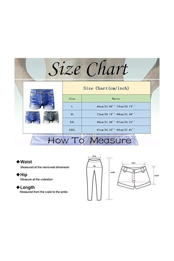 Boxer Mid Casual Slip Sous-vêtements Wasite Coton Imprimé pour Homme Sous-vêtements Respirant Sous-vêtements Été Homme, bleu,