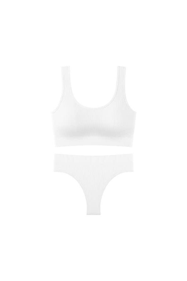 Lingerie Femme Sexy Ensemble Homme Sexy Hot y28.k Femmes 2 pièces col en U avec Soutien-Gorge rembourré Fronde Lingerie Gilet