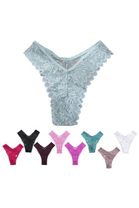 KEIZHUONIQIU String Pantalons et Tangas Feminins Hot Slip Confortable Dentelle Patchwork Culottes Taille Basse Blanc Lingerie