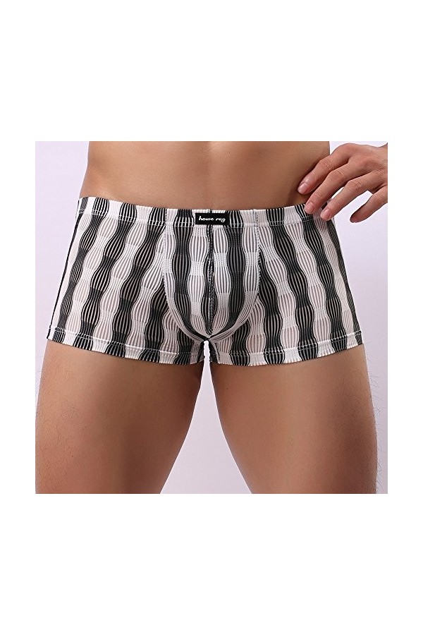 Générique Boxer Homme Microfibre sans Couture Respirantes Fitted String Homme Sexy Chic Doux Slip Homme Briefs sans Couture S