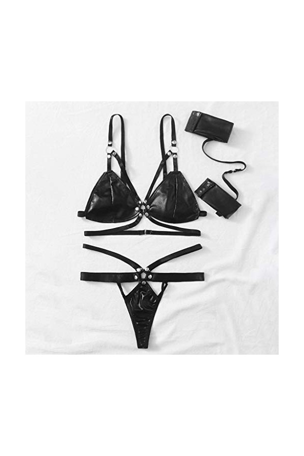 LDZYXY Pyjamas Sexy en Cuir sous - vêtements artificiels sous - vêtements Leath Lingerie