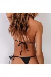Générique Femmes Sexy Love Three Point Halter Hollow Lingerie sous-vêtements en Deux pièces Split Suit Ouvert Sexy Black, S 