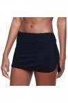 Feiboyy Jupe de natation 2 pièces pour femme - Réglable - Taille haute, Noir , XXL