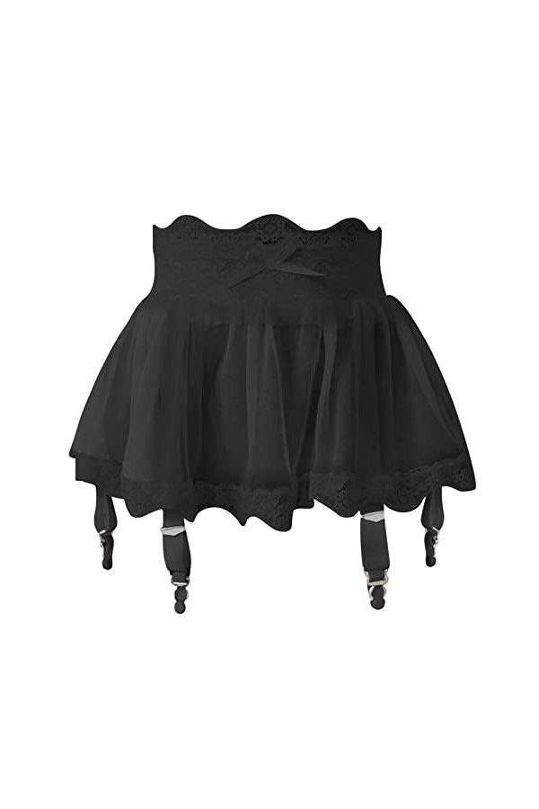 Femme Dentelle Extensible Porte-jarretelles Ceinture en Maille Jarretière Grande Taille Lingerie Jupe Jarretelles Lingerie Se